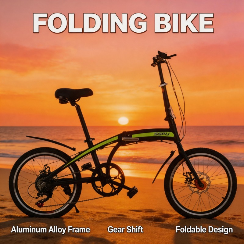 Commuter Biking - Bicicleta Plegable de Aleación de Aluminio
