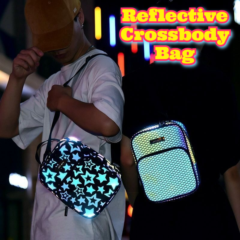 Cycling Commute Bag - Bolso cruzado reflectante multiusos para deportes,