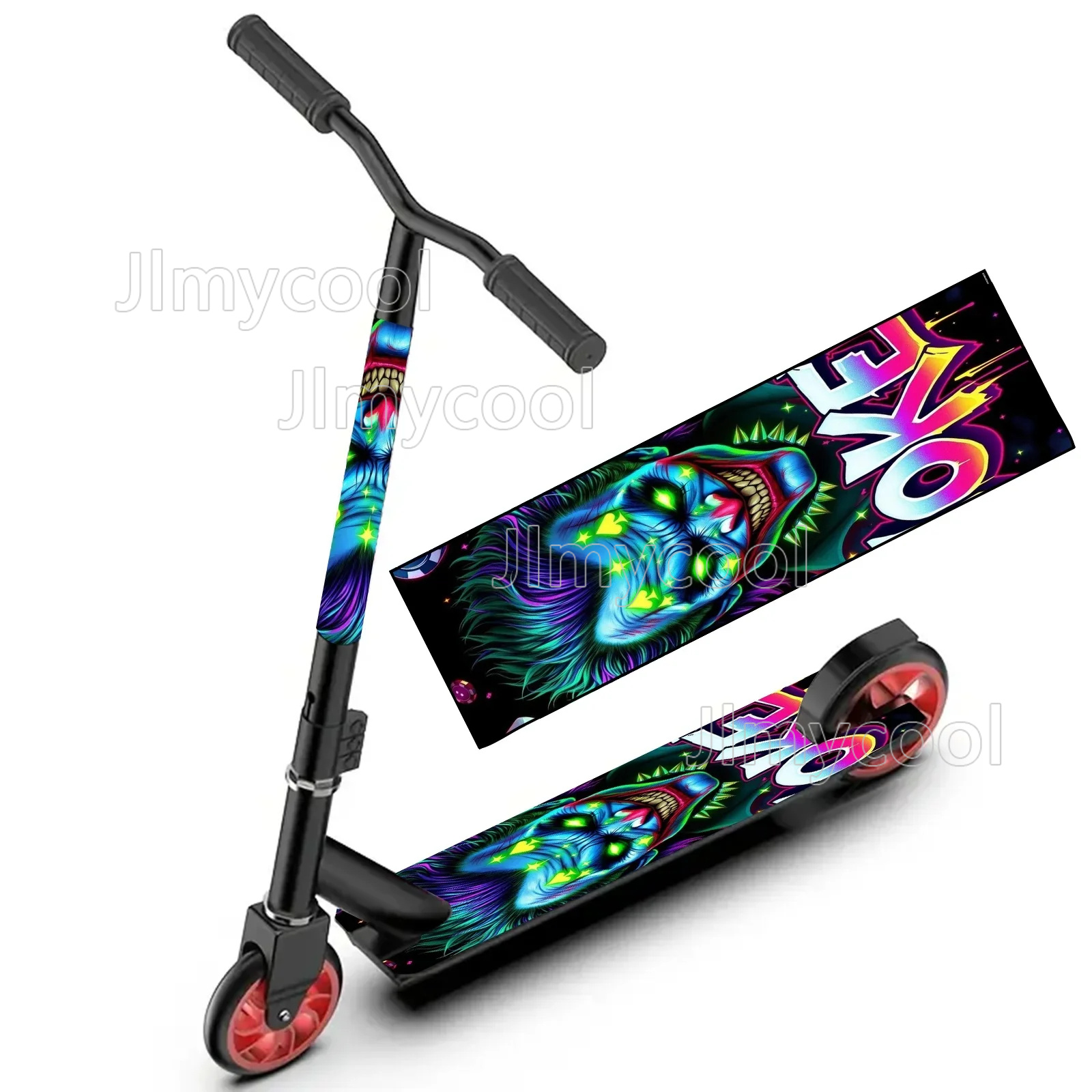 Commuter Biking - Pegatina de Skateboard Colorida con Diseño