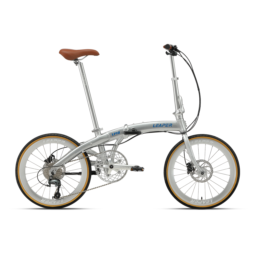 Commuter Biking - Bicicleta Plegable de Cuero Marrón con